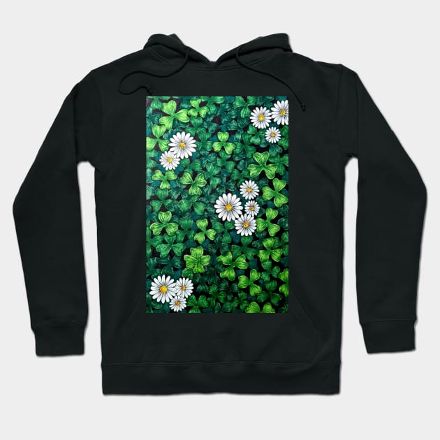 Clover Field + Daisies Hoodie by TheHermitCrab